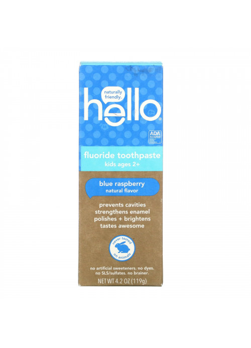 Hello, Kids, Fluoride Toothpaste, Blue Raspberry, 4.2 oz (119 g)