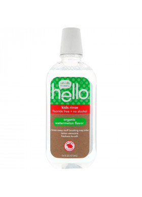 Hello, Kids Rinse, Fluoride Free + No Alcohol, Organic Watermelon Flavor, 16 fl oz (473 ml)