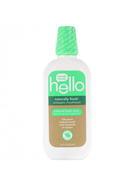 Hello, Naturally Fresh Antiseptic Mouthwash, Natural Fresh Mint, 16 fl oz (473 ml)