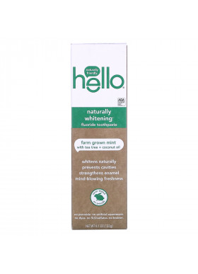 Hello, Naturally Whitening Fluoride Toothpaste, Farm Grown Mint, 4.7 oz (133 g)