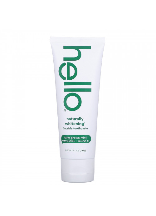 Hello, Naturally Whitening Fluoride Toothpaste, Farm Grown Mint, 4.7 oz (133 g)