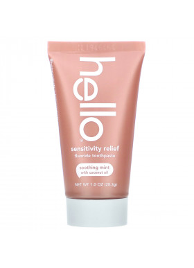 Hello, Sensitivity Relief Fluoride Toothpaste, Soothing Mint with Coconut Oil, 1 oz (28.3 g)