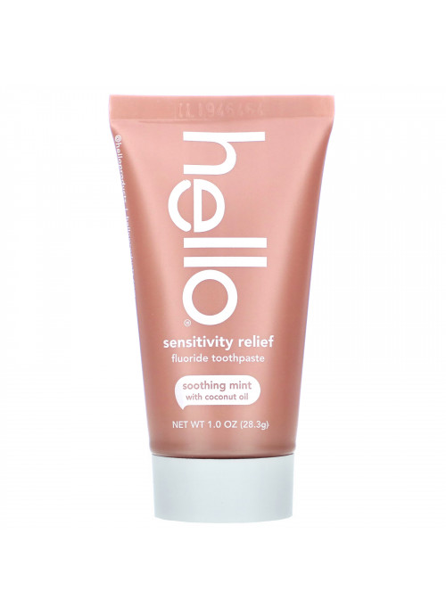 Hello, Sensitivity Relief Fluoride Toothpaste, Soothing Mint with Coconut Oil, 1 oz (28.3 g)