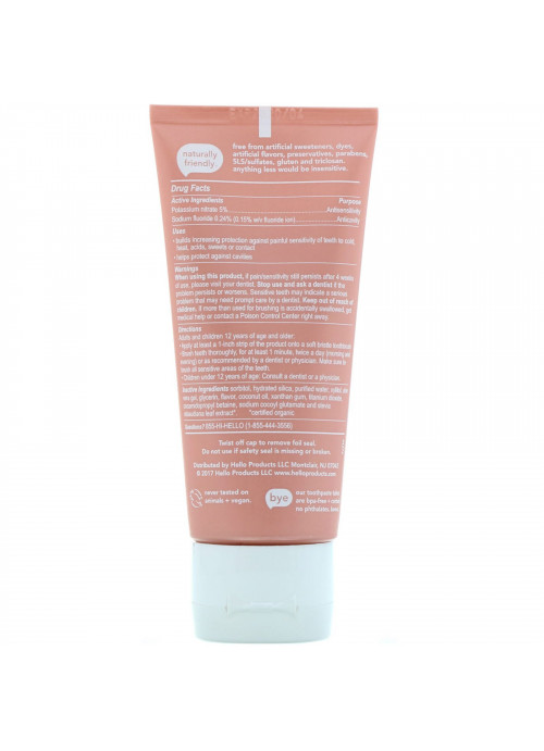 Hello, Sensitivity Relief Fluoride Toothpaste, Soothing Mint with Coconut Oil, 4 oz (113 g)