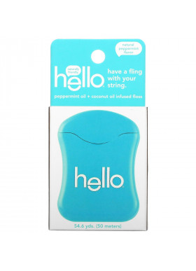 Hello, White Floss, Natural Peppermint Flavor, 54.6 yds (50 meters)