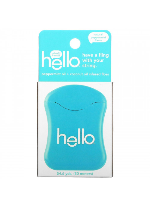 Hello, White Floss, Natural Peppermint Flavor, 54.6 yds (50 meters)