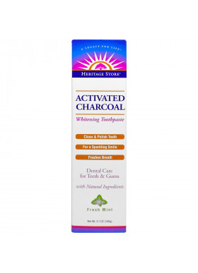Heritage Store, Activated Charcoal Whitening Toothpaste, Fresh Mint, 5.1 oz (145 g)