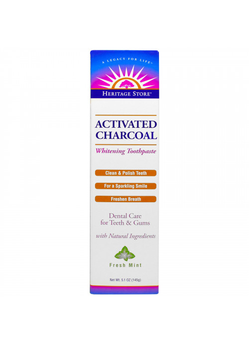 Heritage Store, Activated Charcoal Whitening Toothpaste, Fresh Mint, 5.1 oz (145 g)
