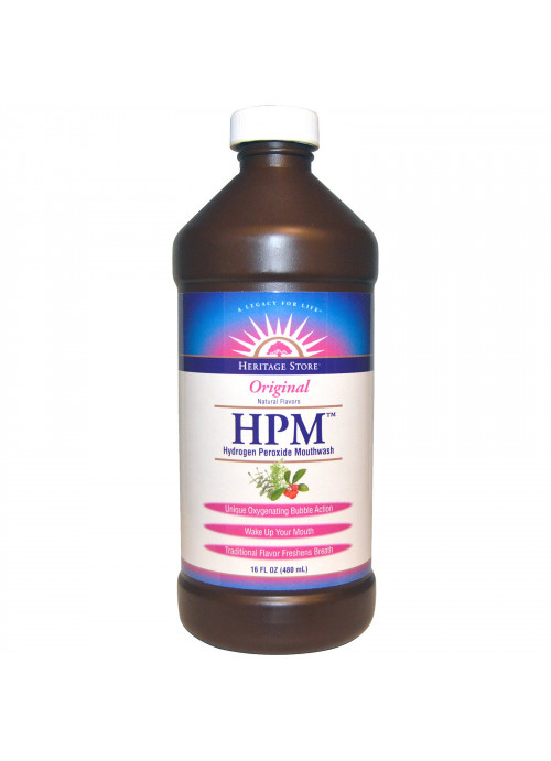 Heritage Store, HPM, Hydrogen Peroxide Mouthwash, Original, 16 fl oz (480 ml)