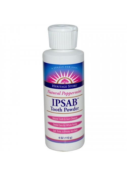 Heritage Store, IPSAB Tooth Powder, Natural Peppermint, 4 oz (113 g)