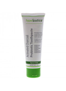 Hyperbiotics, Activated Charcoal Probiotic Toothpaste, Spearmint, 4 oz (113 g)