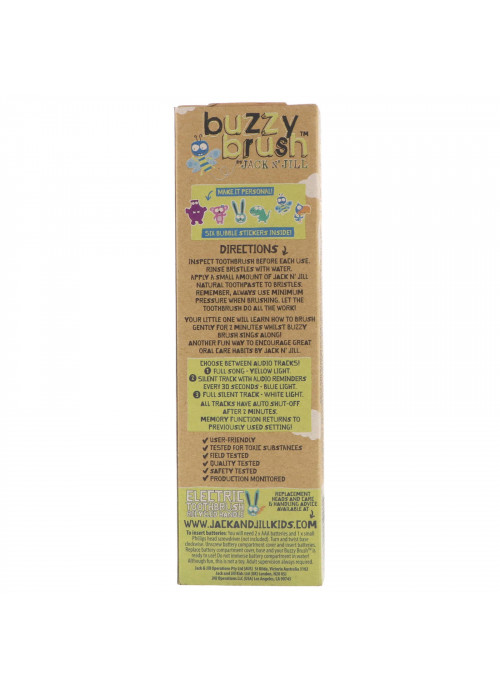 Jack n' Jill, Buzzy Brush, Electric Musical Toothbrush, 1 Electric Toothbrush + 1 Sticker Sheet