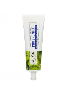 Jason Natural, PowerSmile, Anti-Cavity & Whitening Gel, Powerful Peppermint, 6 oz (170 g)