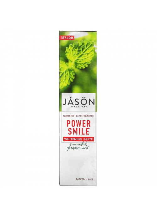 Jason Natural, PowerSmile Whitening Paste, Powerful Peppermint, 6 oz (170 g)