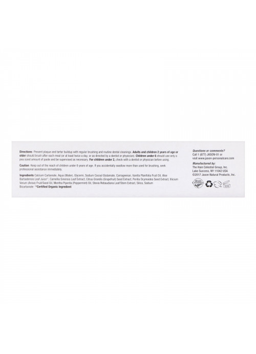 Jason Natural, Powersmile, Antiplaque & Whitening Toothpaste, Vanilla PowerMint, 6 oz (170 g)