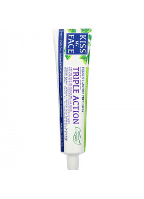 Kiss My Face, Triple Action Toothpaste with Tea Tree Oil, Iceland Moss & Xylitol, Fluoride Free, Fresh Mint, 4.1 oz (116.2 g)