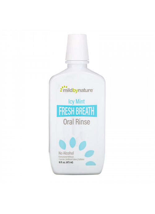 Mild By Nature, Fresh Breath Oral Rinse, No Alcohol, Icy Mint, 16 fl oz (473 ml)