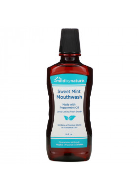 Mild By Nature, Mouthwash, Made with Peppermint Oil, Long-Lasting Fresh Breath, Sweet Mint, 16 fl oz