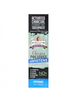 My Magic Mud, Activated Charcoal, Fluoride-Free, Whitening Toothpaste, Peppermint, 4 oz (113 g)