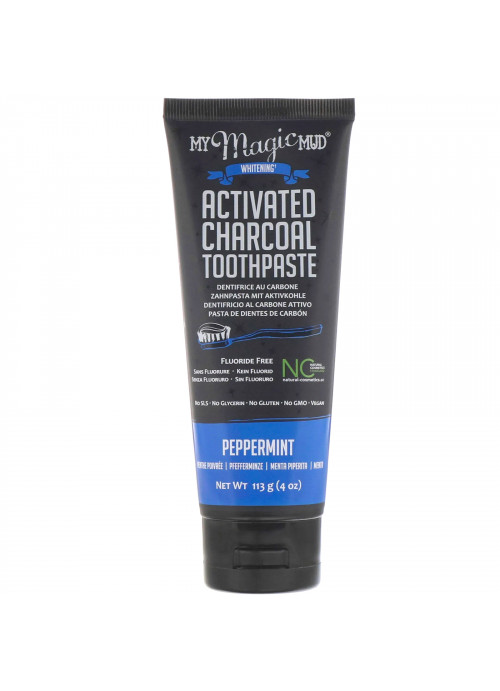 My Magic Mud, Activated Charcoal, Fluoride-Free, Whitening Toothpaste, Peppermint, 4 oz (113 g)