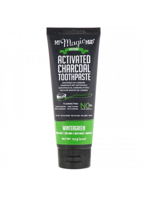 My Magic Mud, Activated Charcoal, Fluoride-Free, Whitening Toothpaste, Wintergreen, 4 oz (113 g)