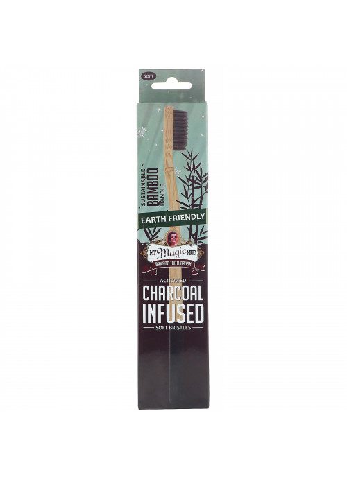 My Magic Mud, Bamboo Toothbrush, Activated Charcoal Infused Soft Bristles, 1 Toothbrush