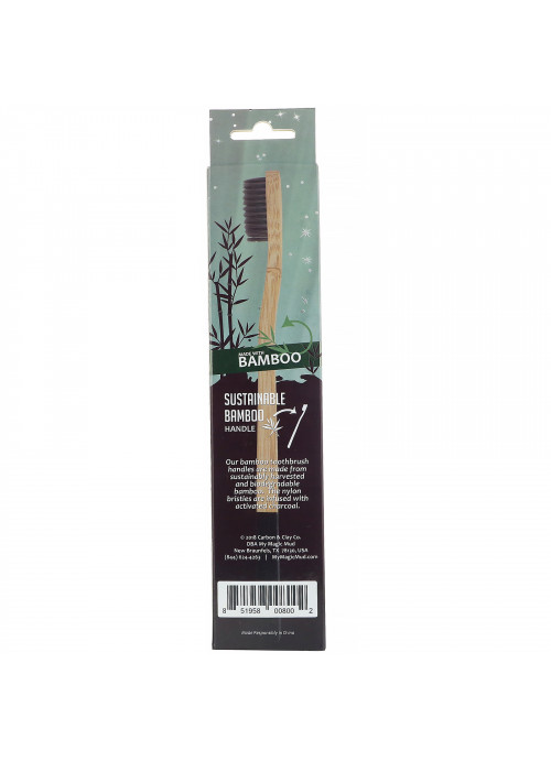 My Magic Mud, Bamboo Toothbrush, Activated Charcoal Infused Soft Bristles, 1 Toothbrush