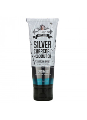 My Magic Mud, Silver Charcoal + Coconut Oil, Teeth Whitening, Fluoride-Free Toothpaste, Spearmint, 4 oz (113 g)