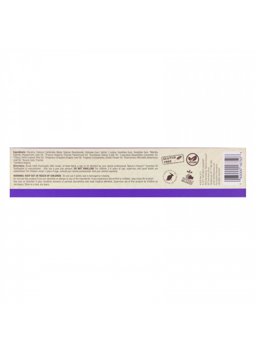 Nature's Answer, Essential Oil Toothpaste, Peppermint, 8 oz