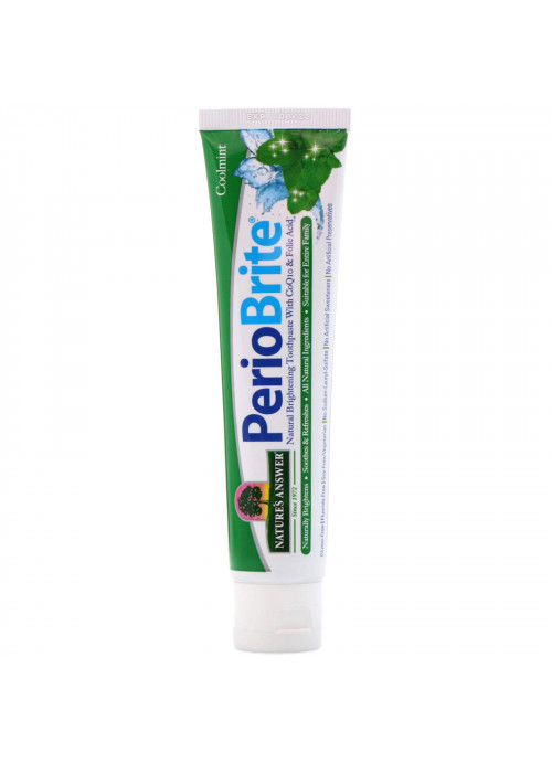 Nature's Answer, PerioBrite Natural Brightening Toothpaste with CoQ10 & Folic Acid, Cool Mint, 4 oz (113.4g)