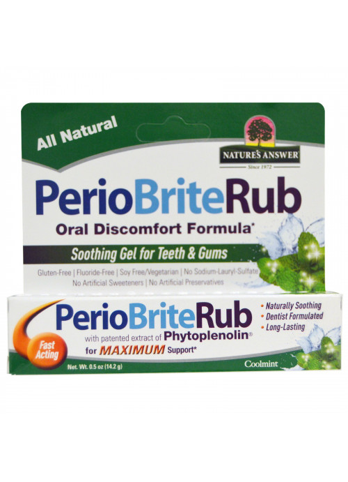 Nature's Answer, PerioBriteRub, Soothing Gel for Teeth & Gums, Cool Mint, 0.5 oz (14.2 g)