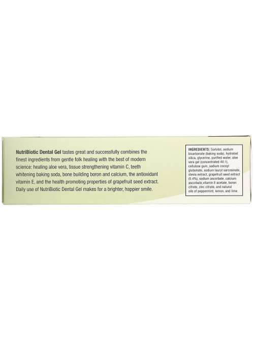 NutriBiotic, Dental Gel, Peppermint, 4.5 oz (128 g)