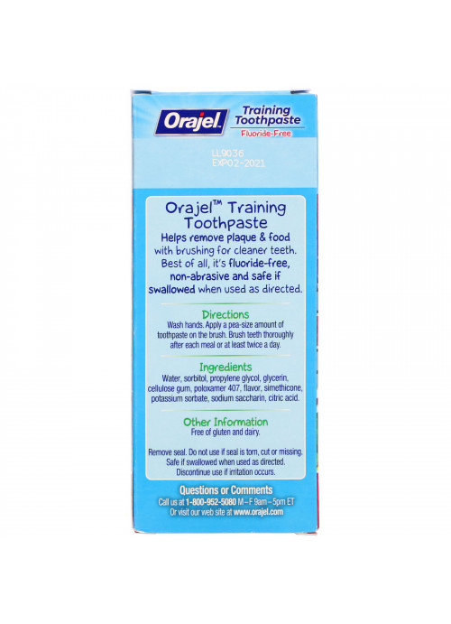 Orajel, Elmo Training Toothpaste, Fluoride-Free, 3 Months to 4 Years, Berry Fun, 1.5 oz (42.5 g)