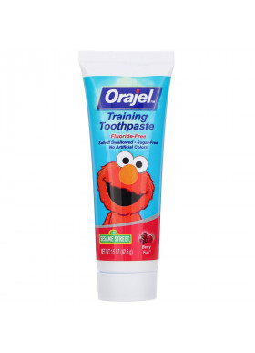 Orajel, Elmo Training Toothpaste, Fluoride-Free, 3 Months to 4 Years, Berry Fun, 1.5 oz (42.5 g)