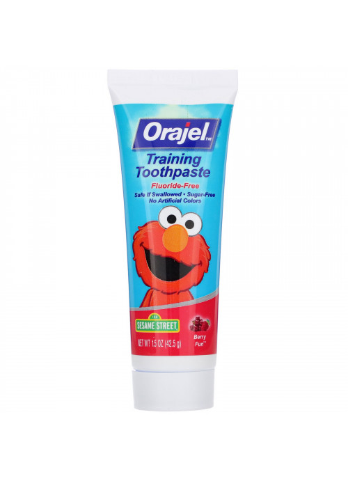 Orajel, Elmo Training Toothpaste, Fluoride-Free, 3 Months to 4 Years, Berry Fun, 1.5 oz (42.5 g)