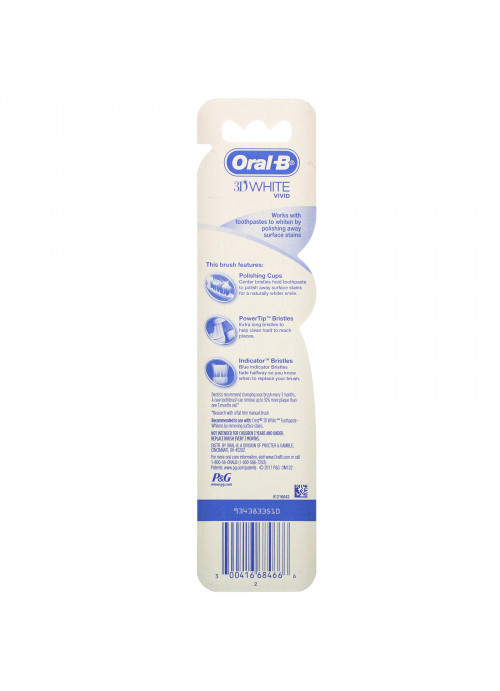 Oral-B, 3D White, Vivid Toothbrush, Soft, 2 Pack