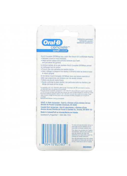 Oral-B, Complete, Satin Floss, Mint, 2 Pack, 54.6 yd (50 m) Each
