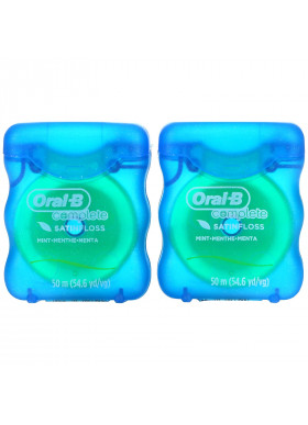 Oral-B, Complete, Satin Floss, Mint, 2 Pack, 54.6 yd (50 m) Each