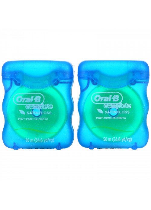 Oral-B, Complete, Satin Floss, Mint, 2 Pack, 54.6 yd (50 m) Each