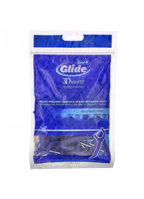 Oral-B, Glide, 3D White, Floss Picks, Radiant Mint, 75 Count