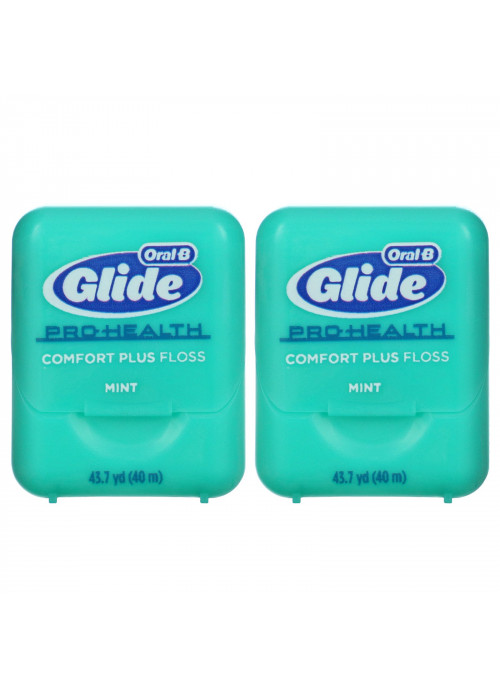 Oral-B, Glide, Pro-Health, Comfort Plus Floss, Mint, 2 Pack, 43.7 yd (40 m) Each