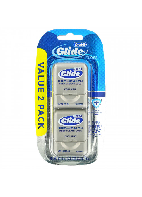 Oral-B, Glide, Pro-Health, Deep Clean Floss, Cool Mint, 2 Pack, 43.7 yd (40 m) Each