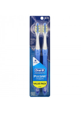 Oral-B, Pro-Health, Pulsar Battery Powered Toothbrush, Medium, 2 Pack