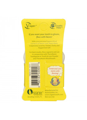 Organix South, TheraNeem Naturals, Neem Floss, Mint, 50 Yards