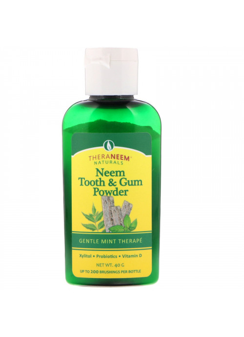 Organix South, TheraNeem Naturals, Neem Tooth & Gum Powder, Gentle Mint Therape, 40 g
