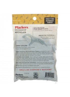 Plackers, EcoChoice, Activated Charcoal Dental Flossers, Fresh Mint, 90 Count