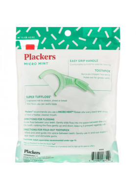 Plackers, Micro Mint, Dental Flossers, Mint, 75 Count