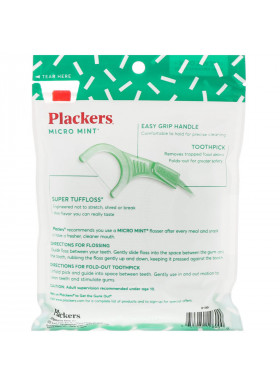 Plackers, Micro Mint, Dental Flossers, Mint, 90 Count