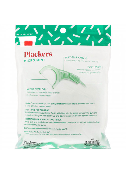 Plackers, Micro Mint, Dental Flossers, Value Size, Mint, 150 Count