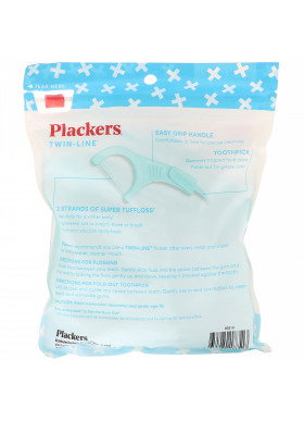 Plackers, Twin-Line, Dental Flossers, Value Size, Cool Mint, 150 Count